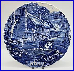Old Foley James Kent Blue & White Cottage Scene Dinner Set for Four 20 Piece