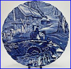 Old Foley James Kent Blue & White Cottage Scene Dinner Set for Four 20 Piece