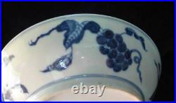 Old Rare Hand Painting Blue and White Porcelain Dish Plate XuanDe Mark