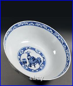 Outstanding Large blue and white bowl Kangxi reign mark 26cm 10 Diameter