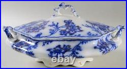 Oval Covered Vegetable Claremont Flow Blue Johnson Brothers