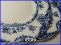 PAIR 9 1/2 Opaque China S. H. & Sons England Hawskley Plates Blue Circa 1903