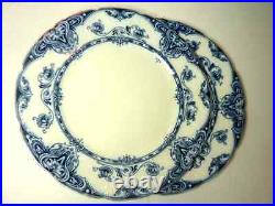 PAIR 9 1/2 Opaque China S. H. & Sons England Hawskley Plates Blue Circa 1903