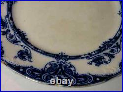 PAIR 9 1/2 Opaque China S. H. & Sons England Hawskley Plates Blue Circa 1903