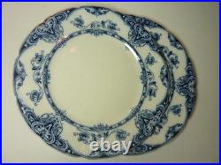 PAIR 9 1/2 Opaque China S. H. & Sons England Hawskley Plates Blue Circa 1903