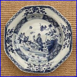 PAIR OF 18th CENTURY CHINESE BLUE & WHITE PORCELAIN HAND-PAINTED PLATES QIANLONG