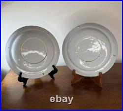 PAIR mid-18th Century Blue & White Delft Plates c. 1760 22.5cm