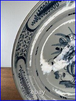PAIR mid-18th Century Blue & White Delft Plates c. 1760 22.5cm