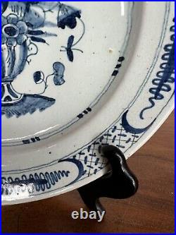 PAIR mid-18th Century Blue & White Delft Plates c. 1760 22.5cm