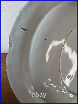 PAIR mid-18th Century Blue & White Delft Plates c. 1760 22.5cm