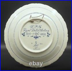 PERFECT Porceleyne Fles blue & white Delft plate 30st Anniversary KLM Airlines