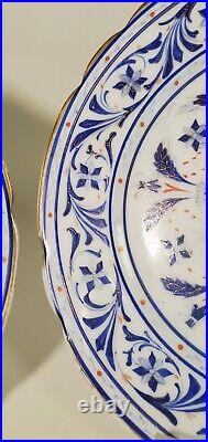 Pair Ackermann & Fritze Royal Vienna Style Cobalt Blue White Plates Gilt Gold