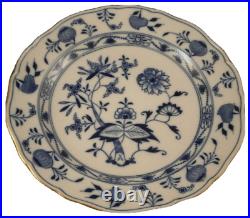 Pair Antique 19thC Meissen Porcelain Blue Onion Plate s Porzellan Teller German