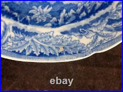 Pair Antique Davenport Chinoiserie Blue & White Transferware Dinner Plates