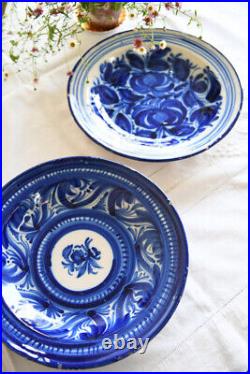 Pair Continental Blue & White Plates