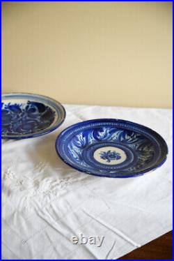 Pair Continental Blue & White Plates