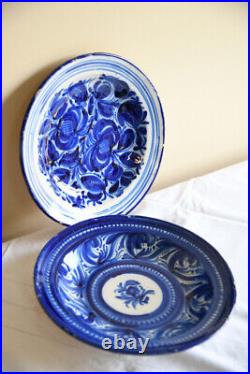 Pair Continental Blue & White Plates