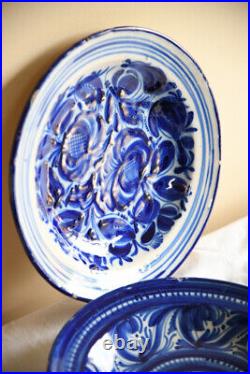 Pair Continental Blue & White Plates