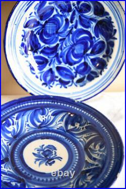 Pair Continental Blue & White Plates