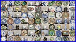 Pair Japanese Edo 1680s Arita Sometsuke Ko-Imari Blue & White Porcelain Plates