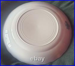Pair vintage Furnival England 373943 English Rose Blue & White plates Edwardian