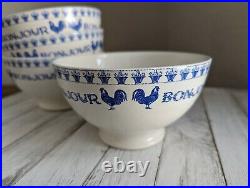 Paris Je T'aime Cereal Soup Bowl Made in Turkey Farmhouse Rooster Chicken Blue