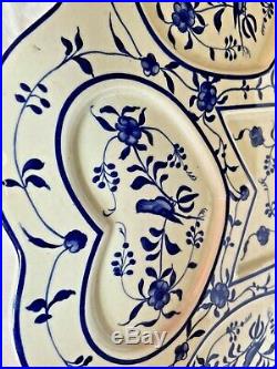 Passover Seder Plate Mottahedeh England Blue White Porcelain 14.25 EUC A1S