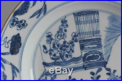 Perfect Antique 18th c Kangxi Porcelain Plates Chinese Qing China Old Blue White
