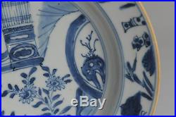 Perfect Antique 18th c Kangxi Porcelain Plates Chinese Qing China Old Blue White