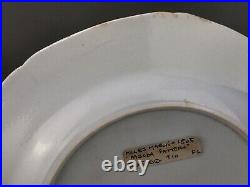 Plate Miles Mason Two Temples Pearlware Blue & White C1805