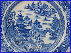 Plate Miles Mason Two Temples Pearlware Blue & White C1805