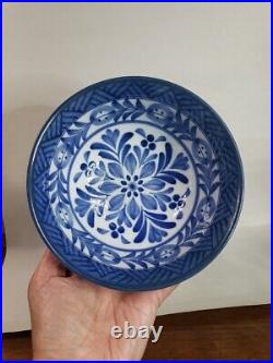 Porcelain China Dynasty White Blue Rice Bowl Signed China Blue White