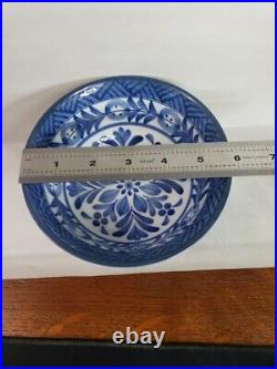 Porcelain China Dynasty White Blue Rice Bowl Signed China Blue White