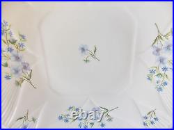 Pretty Shelley Blue Rock Square Handled 9 1/2 Cake Plate Blue And White China