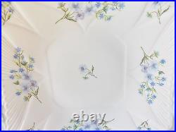 Pretty Shelley Blue Rock Square Handled 9 1/2 Cake Plate Blue And White China