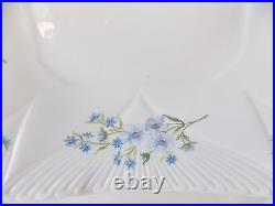 Pretty Shelley Blue Rock Square Handled 9 1/2 Cake Plate Blue And White China