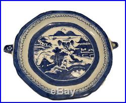 Qing Chinese Export Blue & White Porcelain Canton Warmer Plate