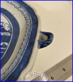 Qing Chinese Export Blue & White Porcelain Canton Warmer Plate