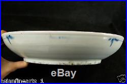 Qing Dynasty Blue and White Porcelain Plate Chinese Antique Ware Vase #529