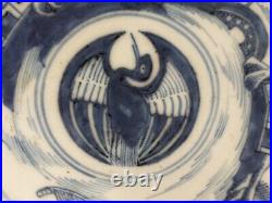 Qing Dynasty Daoguang Blue & White Phoenix Pagodas Landscape Dish