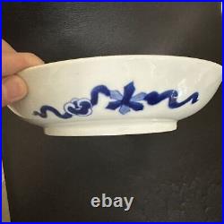 Qing Dynasty Kangxi Blue And White Ceramic Plate Chinese Jingdezhen Porcelain