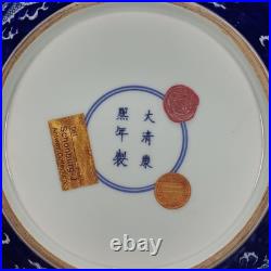 Qing Dynasty Kangxi Blue and White Dragon Pattern Plate Jingdezhen Porcelain, Ch