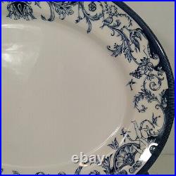 Queen The Royal Palaces HRP x6 Oval Serving Dinner Plates Blue White Baroque