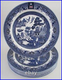 Queen's by Churchill BLUE WILLOW 10 3/8 Dinner Plates Set 6 NWT