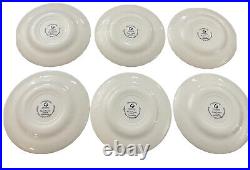 Queens Myott Factory Churchill Thanksgiving Turkey Salad Plates Blue set of 6