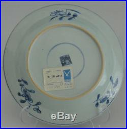 RARE 17-18th C Blue & White Chinese Kangxi Porcelain Plate 8.875