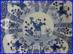 RARE 17-18th C Blue & White Chinese Kangxi Porcelain Plate 8.875