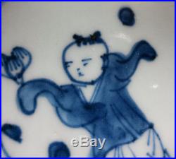 RARE 17-18th C Blue & White Chinese Kangxi Porcelain Plate 8.875