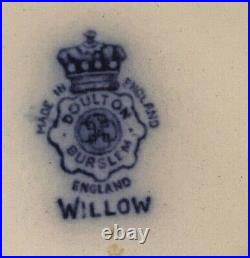 RARE, Antique English Doulton Flow Blue, Blue Willow Chamber Pot Circa 1890