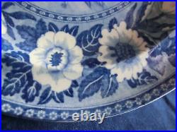 RARE BLUE & WHITE TRANSFERWARE PLATE TULIP BORDER PUNTING RIVER CHERWELL c. 1825
